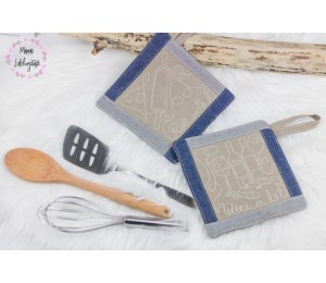 Stickserie - ITH Topflappen/Untersetzer Küche